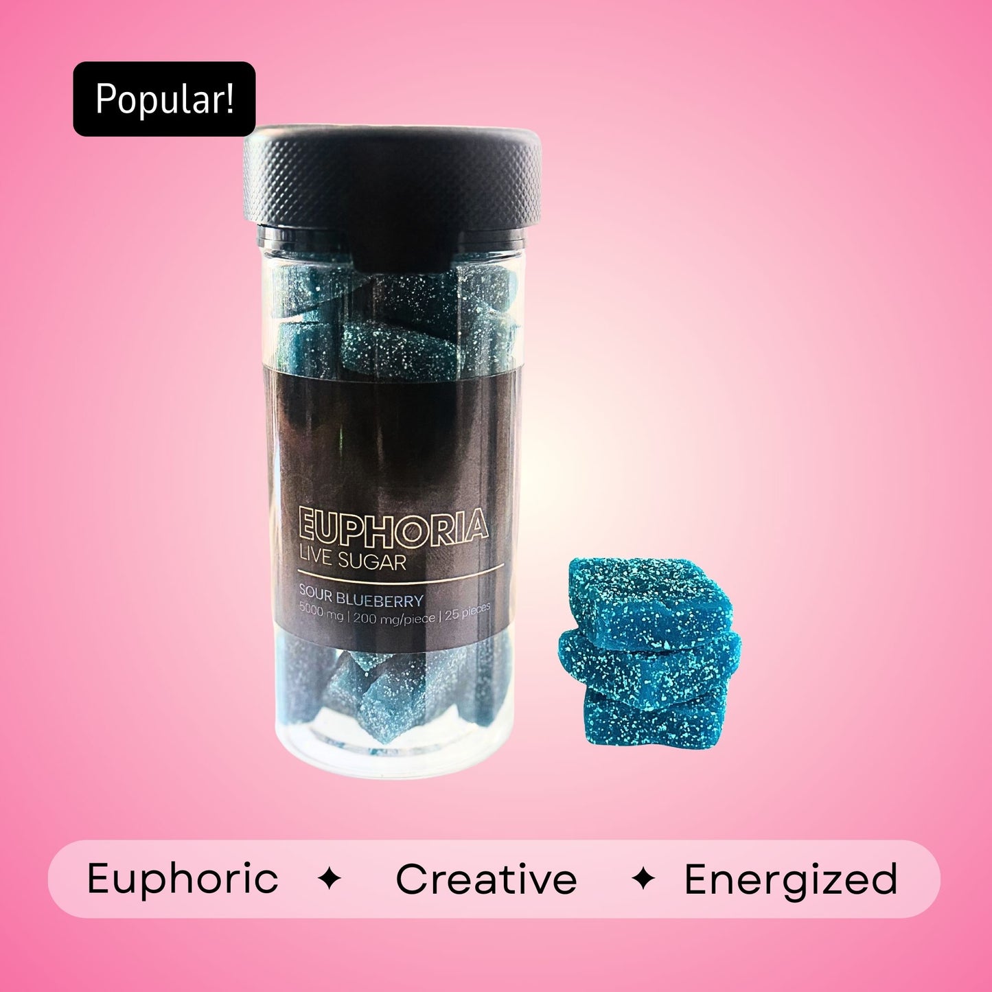 Euphoria Gummies - 200mg each | 5000mg total | 25 count